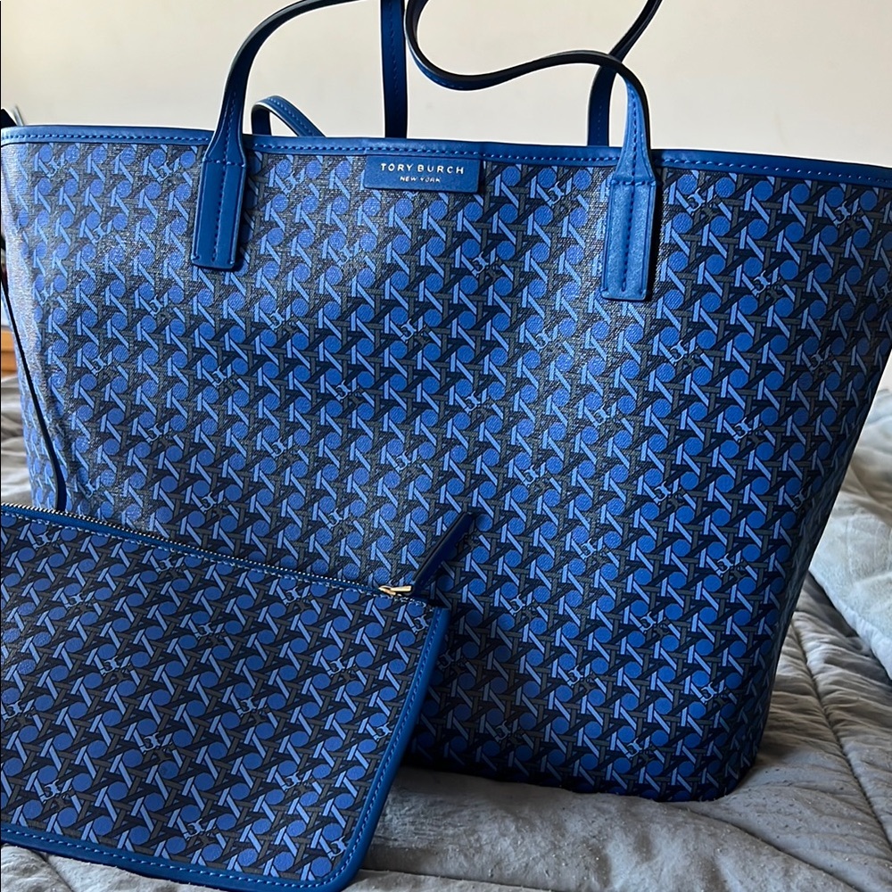 Tory Burch Blue Tote Bag